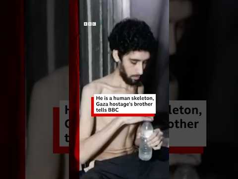 He is a human skeleton, Gaza hostage’s brother tells BBC. #Israel #Gaza #BBCNews