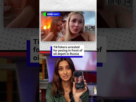TikTokers arrested for posing in front of oil depot in Russia. #Russia #TikTok #BBCNews