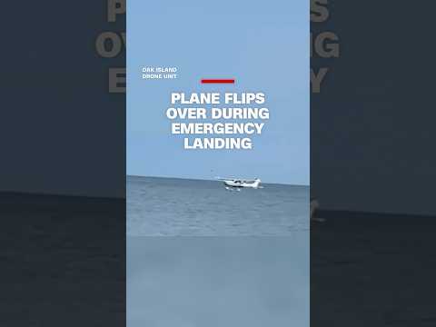 Plane flips over during emergency landing