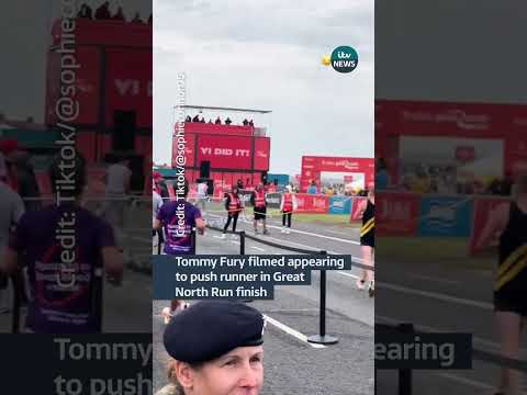 Tommy Fury filmed appearing to push runner in Great North Run finish