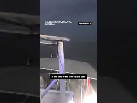 Video shows flotilla struck by incendiary object