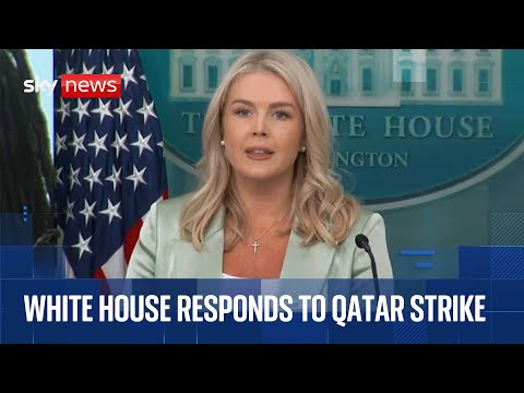 White House news conference after Doha attack and Epstein birthday book released