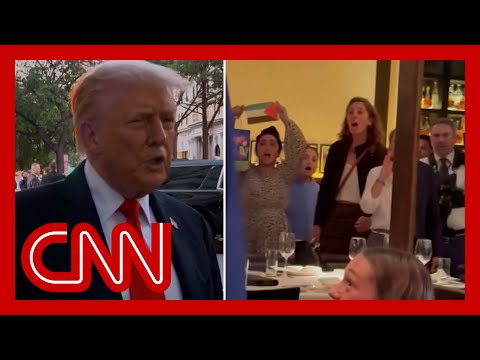 ‘Free DC, free Palestine’: Protesters confront Trump as he dines in DC