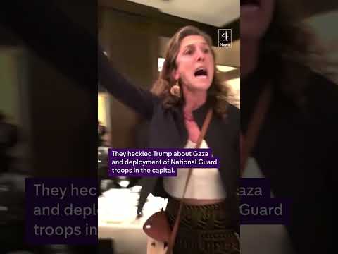 “Free D.C., free Palestine, Trump is the Hitler of our time” – protesters heckle President