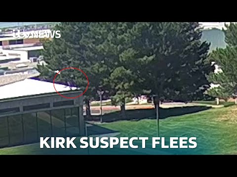 Watch the moment Charlie Kirk’s murder suspect flees the scene | ITV News