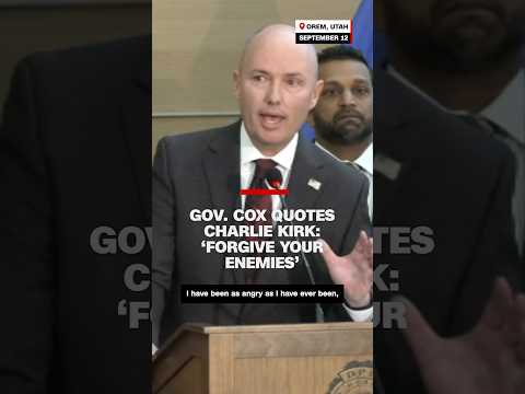 Gov. Cox quotes Charlie Kirk: ‘Forgive your enemies’