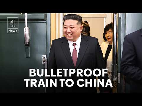 Kim Jong Un arrives in China in armoured train for military parade