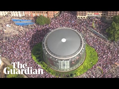 Aerial footage shows scale of ‘unite the kingdom’ rally