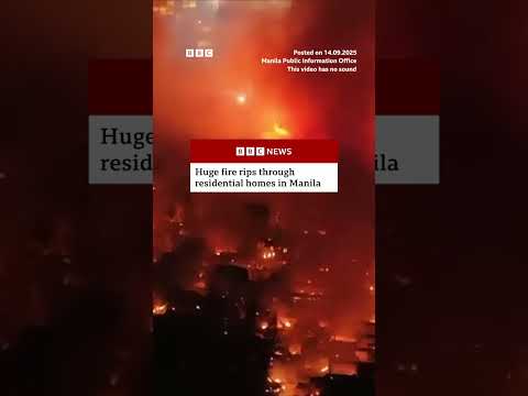 Huge fire rips through residential homes in Manila. #Manila #Philippines #BBCNews