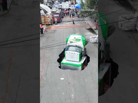 Sinkholes swallows soda truck in Mexico City