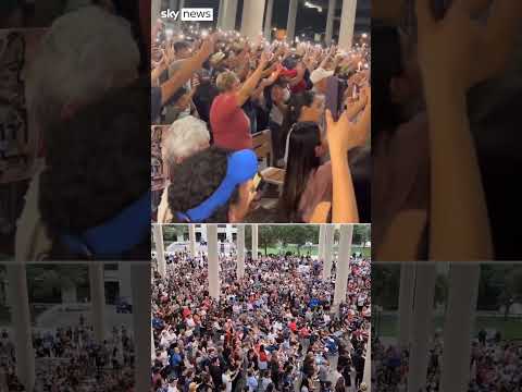 Crowds chant at Charlie Kirk vigil at Texas university