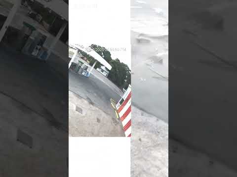 Miraculous escape as car hits truck