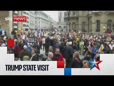 Protest takes place against Donald Trump’s state visit to UK