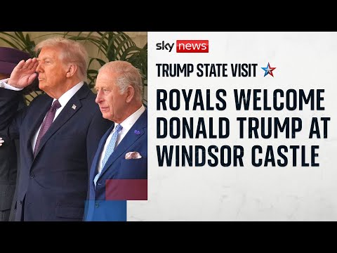 Donald Trump given royal welcome at Windsor Castle as second UK state visit begins