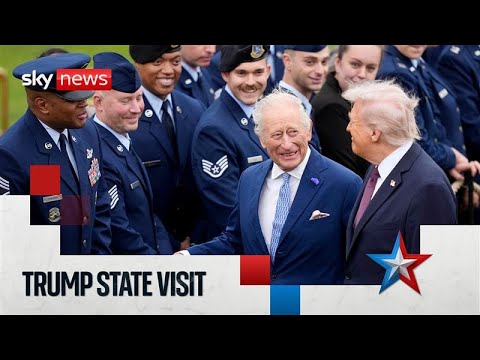 Trump and the King watch military parade and Red Arrows flypast at Windsor Castle