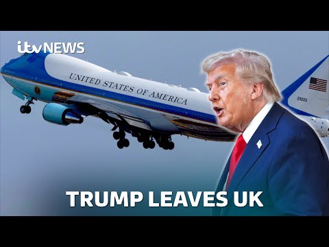 Watch LIVE: Trump departs the UK from Stansted Airport | ITV News