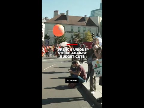 French unions strike against budget cuts