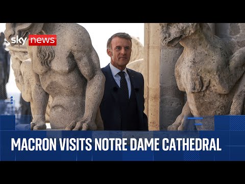 Macron visits new sightseeing tour route of Notre-Dame