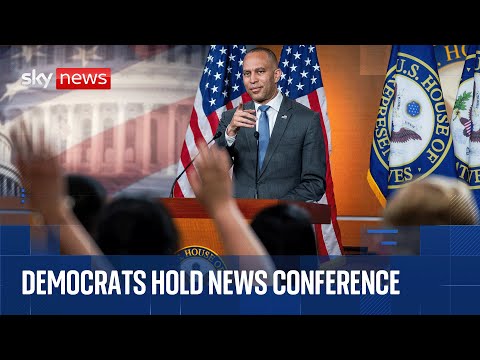 US House Democratic Leader Hakeem Jeffries holds news conference