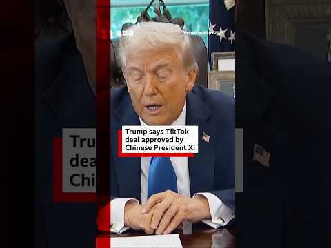 Donald Trump says TikTok deal approved by Chinese President Xi. #TikTok #DonaldTrump #BBCNews