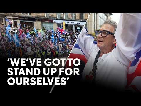 Protesters clash in Glasgow as immigration tensions rise in Scotland