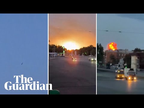 The moment a Russian missile strikes Dnipro in eastern Ukraine