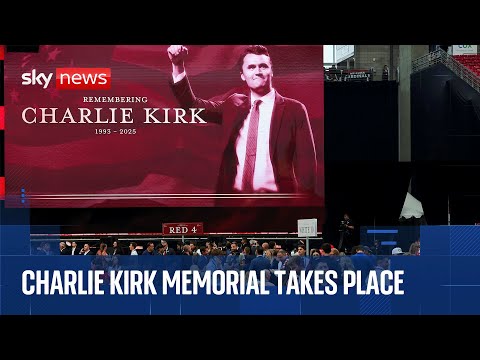 Charlie Kirk memorial latest: Donald Trump to speak as thousands gather for service