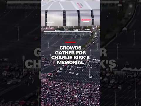 Mourners line up to attend Charlie Kirk’s memorial