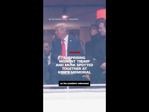 Surprising moment Trump and Musk spotted together at Kirk’s memorial