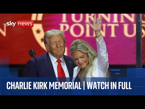 Charlie Kirk memorial service in full | Erika Kirk, Donald Trump and JD Vance address crowds