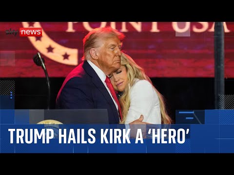 Trump and Charlie Kirk’s widow pay their respects to late conservative activist at memorial service