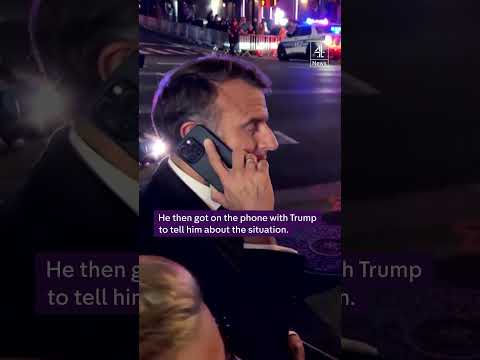 Trump’s motorcade stops Macron