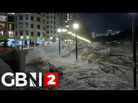 LIVE: View of Hong Kong’s Victoria Harbour as typhoon Ragasa draws closer