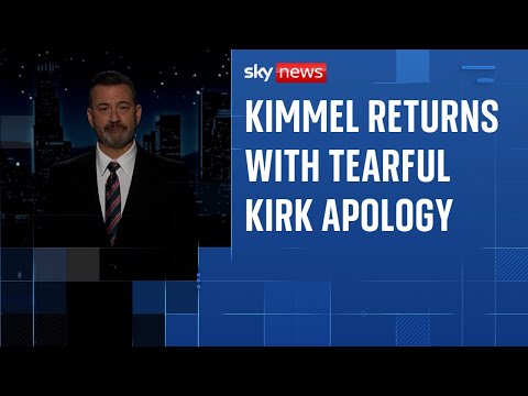 Jimmy Kimmel apologises for Charlie Kirk comments as his show returns to air