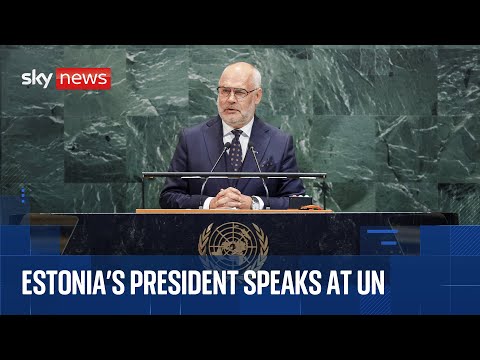 Estonian President Alar Karis speaks at United Nations General Assembly 2025
