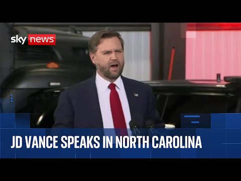 US Vice President JD Vance speaks during visit to North Carolina