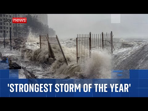 Ferocious wind and rain as super typhoon brings megacities to a standstill