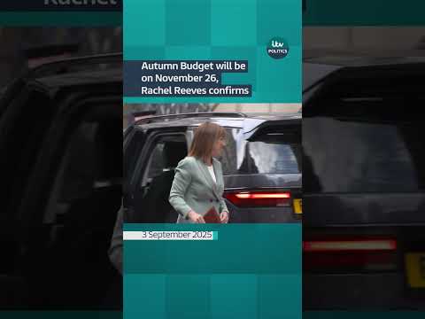 Rachel Reeves has announced she will present her Autumn Budget on Wednesday, November 26 #itvnews