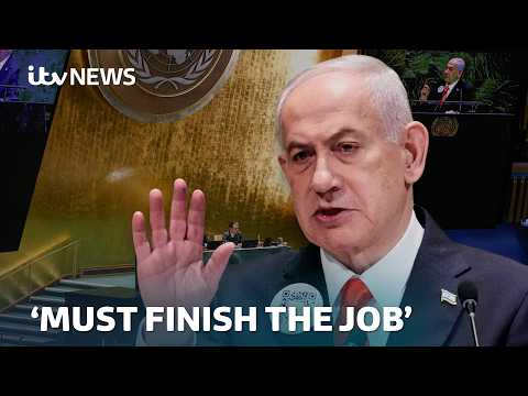 Delegates walk out as Netanyahu speaks about Gaza at UN | ITV News