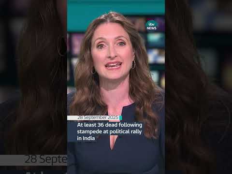 At least 36 people have died following a stampede at a rally in India #itvnews #india