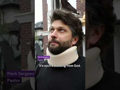 Moment pastor’s home destroyed in Kyiv