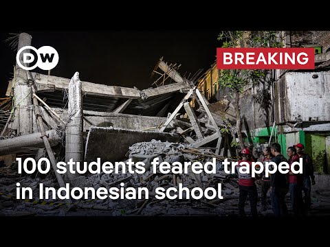 BREAKING: Indonesian school building callopses, dozens feared trapped | DW News