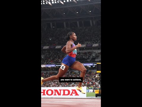 First US woman to win famed sprint double speaks to CNN