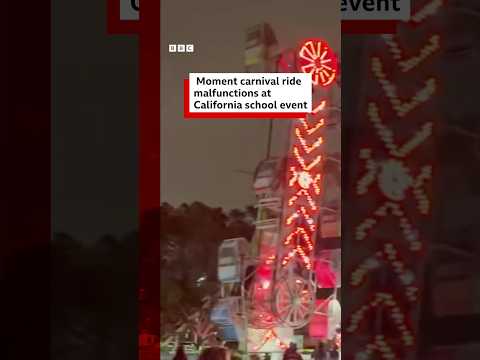 Watch moment carnival ride malfunctions at California school event. #BBCNews