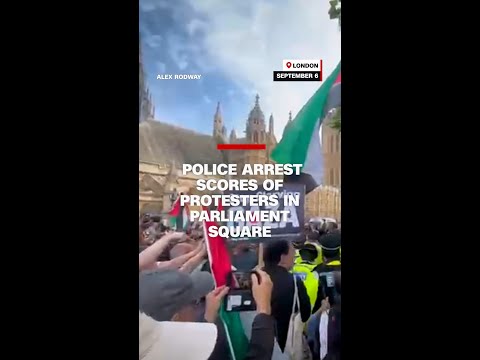 Police arrest protesters in London’s Parliament Square