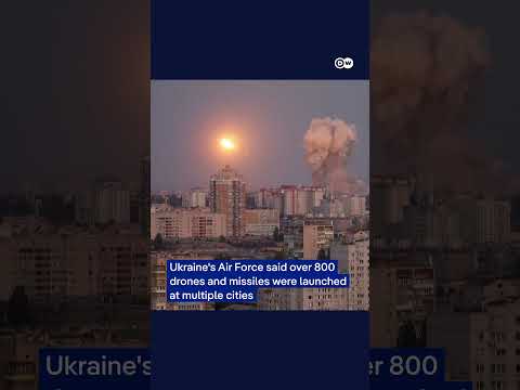 Kyiv Cabinet building hit by Russian drone as part of largest onslaught of Ukraine war | DW News