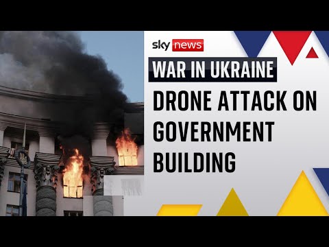 Russia’s largest drone attack on Ukraine hits government building in Kyiv