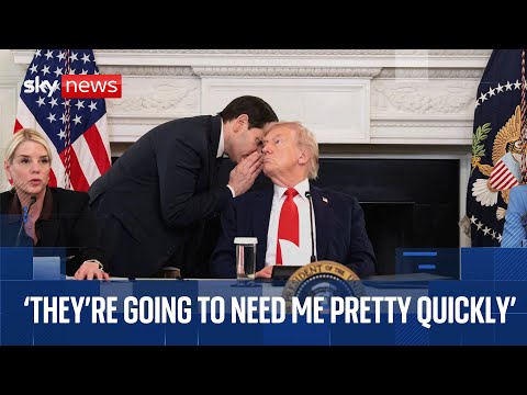 Trump handed note about Middle East deal by Marco Rubio during event at White House