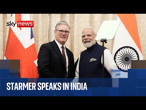 Sir Keir Starmer speaks alongside Narendra Modi as part of India trip