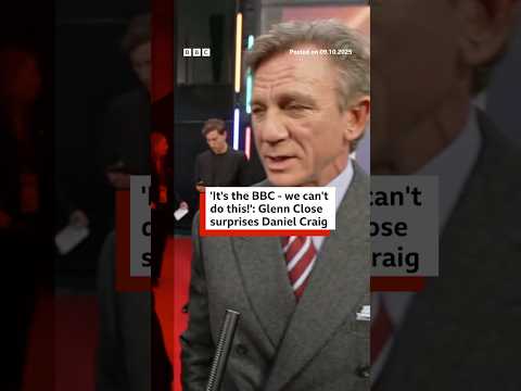 Glenn Close surprises Daniel Craig on Knives Out red carpet. #BBCNews
